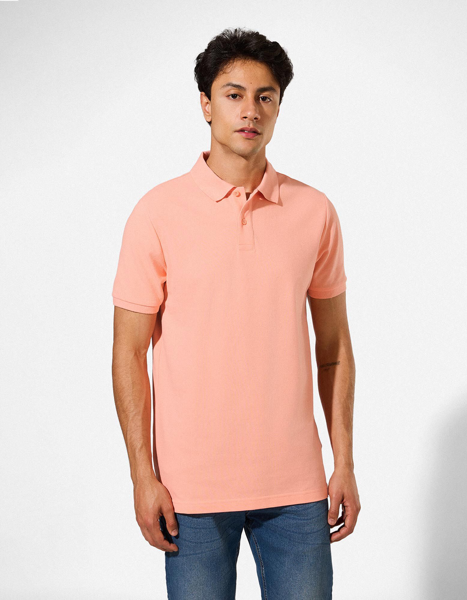 Poloshirt - einfarbig - Orange
