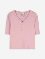 Langarmshirt - Allover-Muster - pink