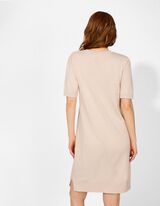 Strickkleid - Kurze &Auml;rmel - wei&szlig;