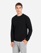 Bluză de corp cu mânecă lungă - Double-Layer-Look - Negru