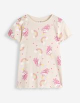 Pyjama set van shirt en shorts - Motief all-over - wit