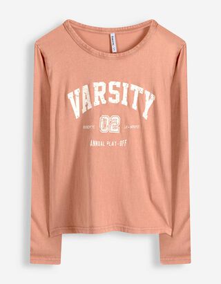 Langarmshirt - Frontprint - orange