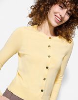 Cardigan - Bandă de nasturi - Galben deschis