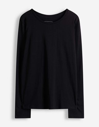 Langarmshirt - Basic - Schwarz