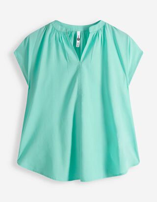 Halenkov&eacute; tričko - Jednobarevn&eacute; - tyrkysova