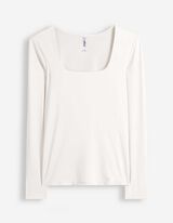 Langarmshirt - Slim Fit - wei&szlig;