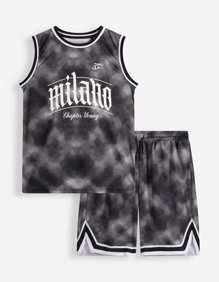 Set aus Top und Hose - Mesh - schwarz