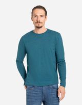 koszulka z długim rękawem - okrągły dekolt - turkusowy