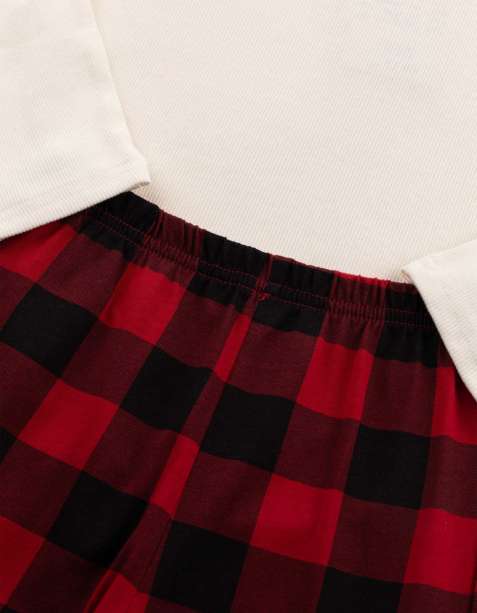 Pyjama Set aus Shirt und Hose - gemustert - Bunt