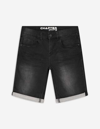 Jeansshorts - black denim - schwarz