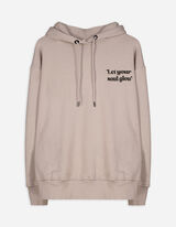 Felpa con cappuccio - Impronta sul retro - beige