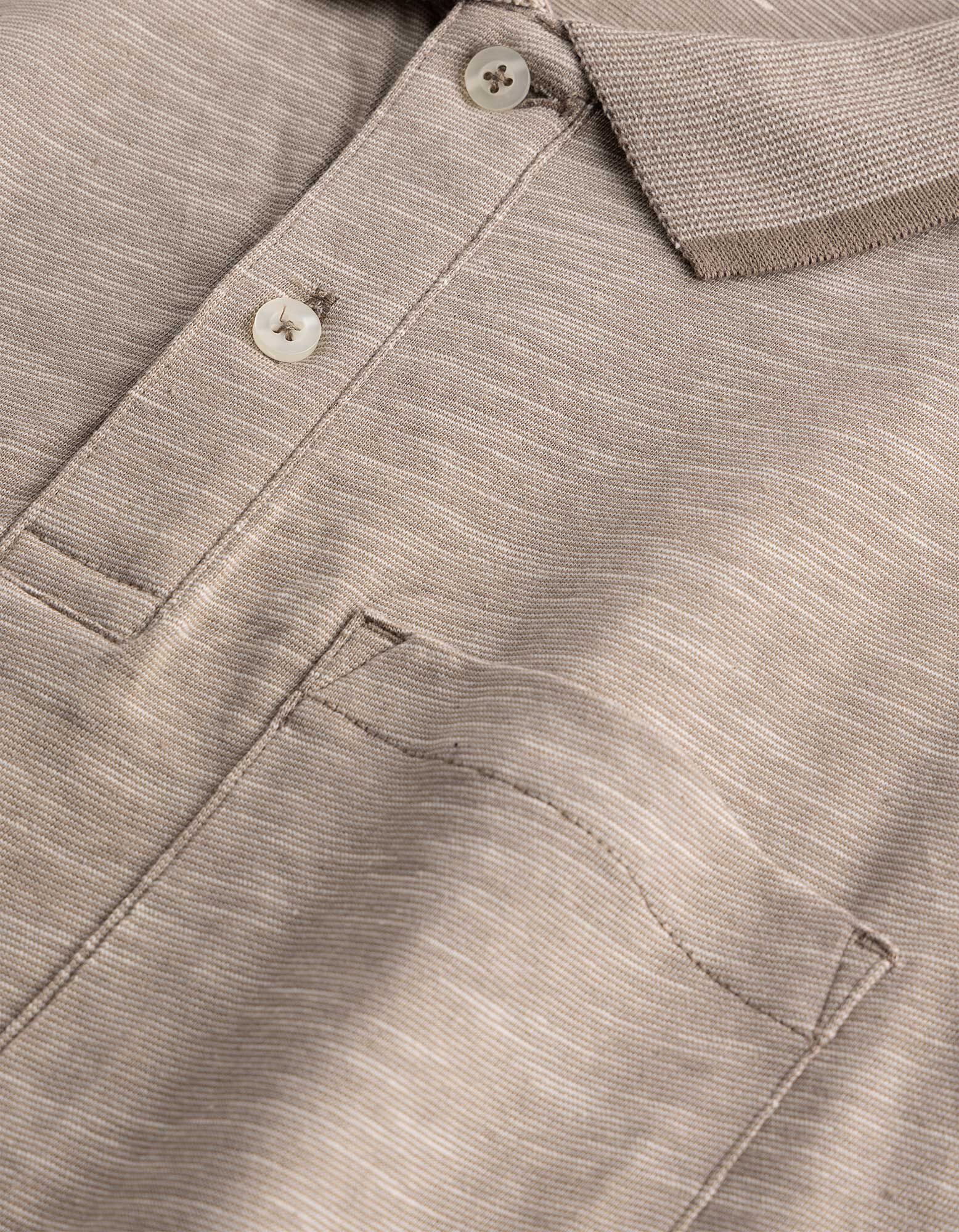 T-Shirt - Polokragen - Taupe