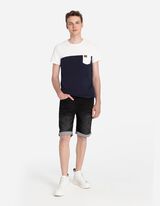 T-shirt - Borstzak - donkerblauw