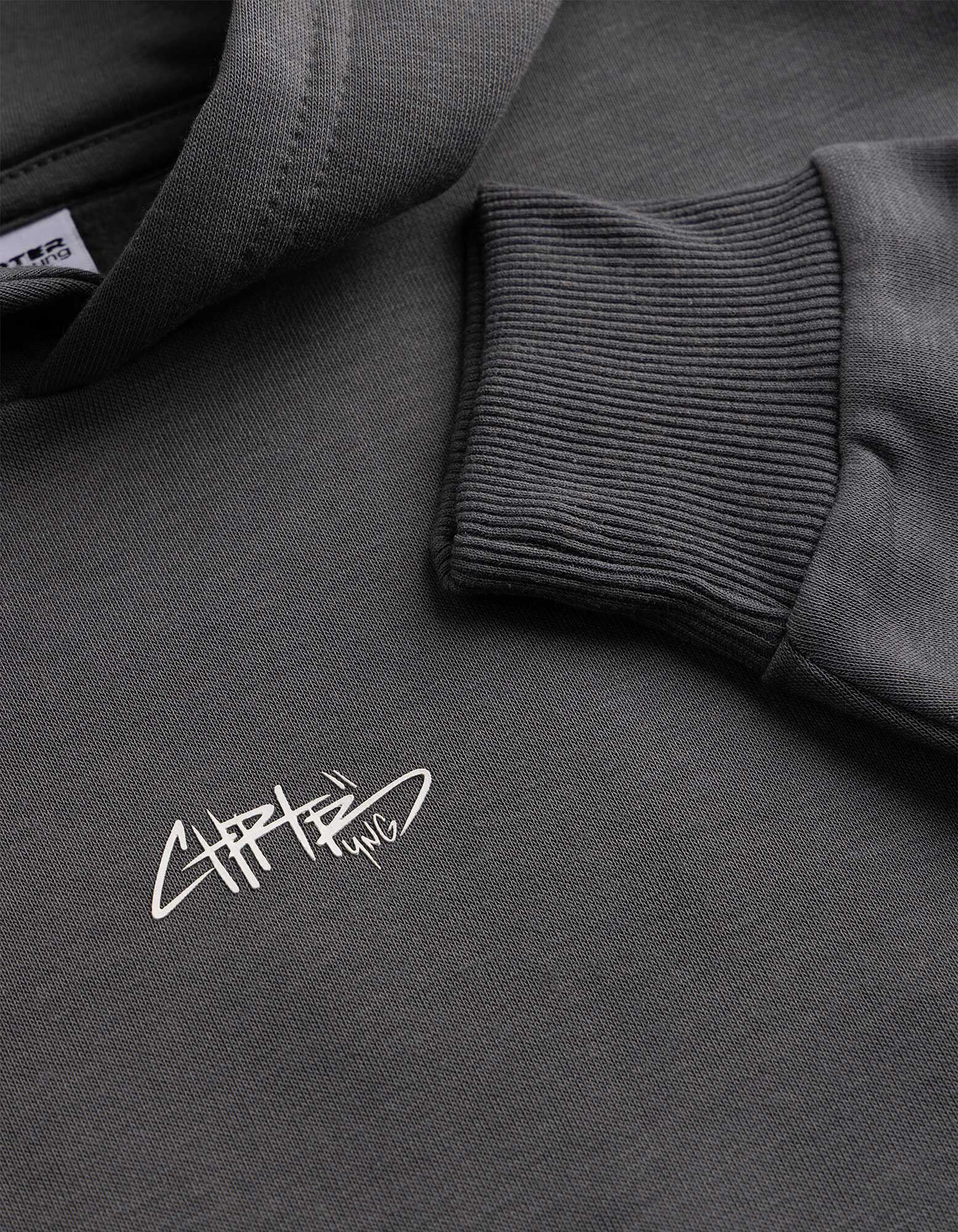Bluză cu glugă - Oversized Fit - Gri &icirc;nchis