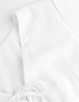 bluzkowy top - mieszanka wiskozowa - bialy