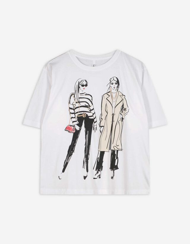 T-Shirt - Stickereien - weiß