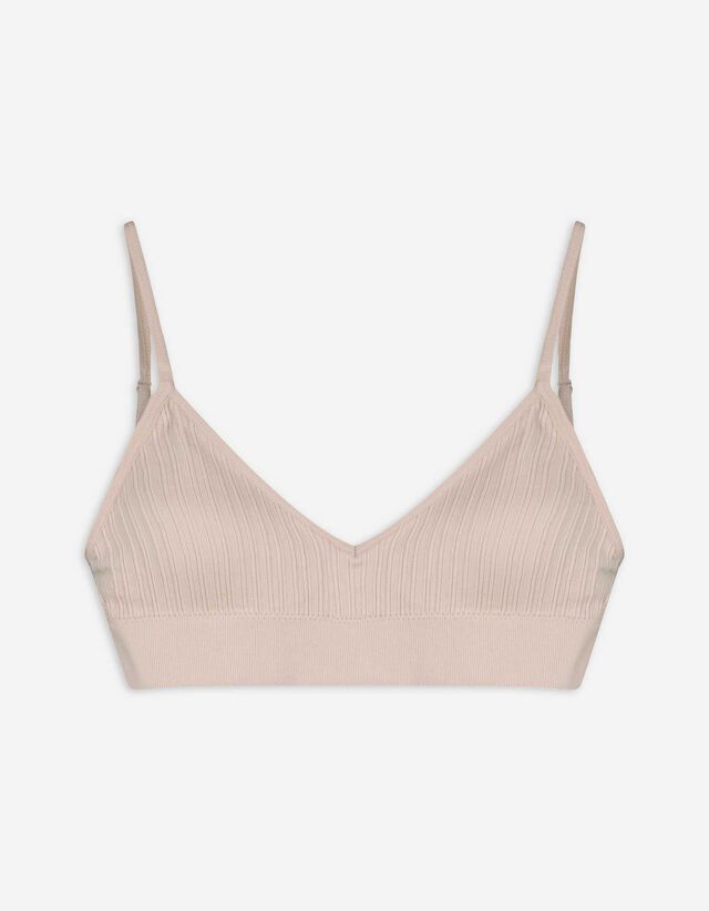 Bustier - Gerippt - beige