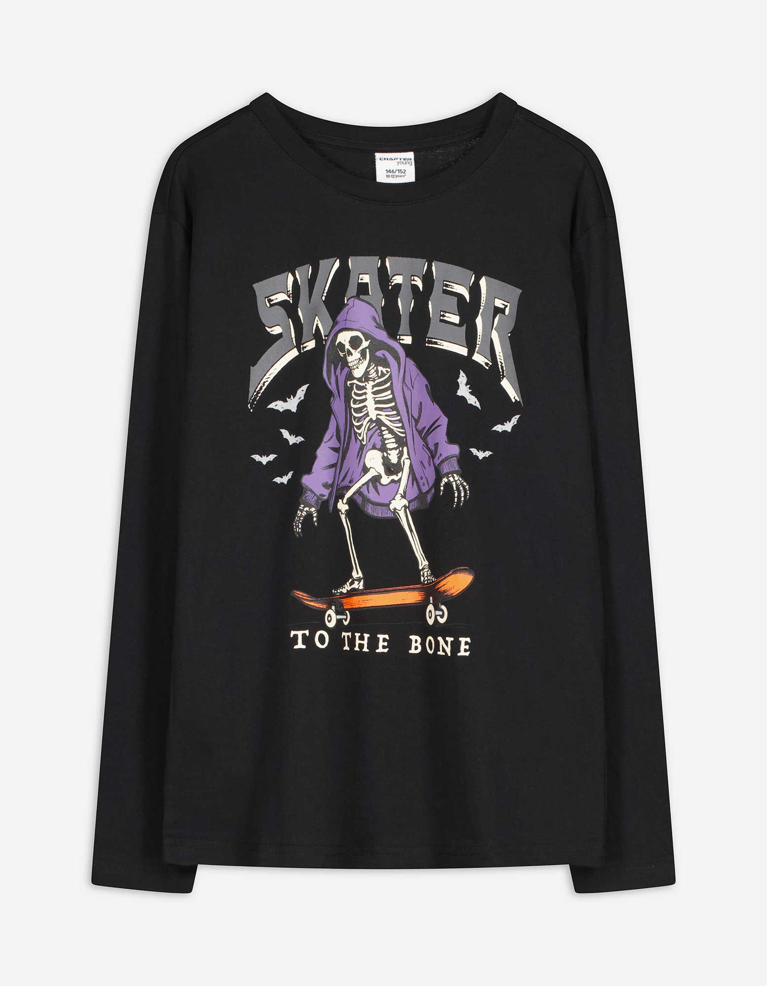 Longsleeve - Voorkantprint - Zwart