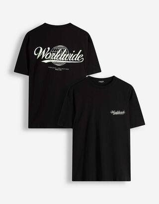 T-Shirt - R&uuml;ckenprint - schwarz