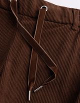 Cordhose - Elastischer Bund - Braun