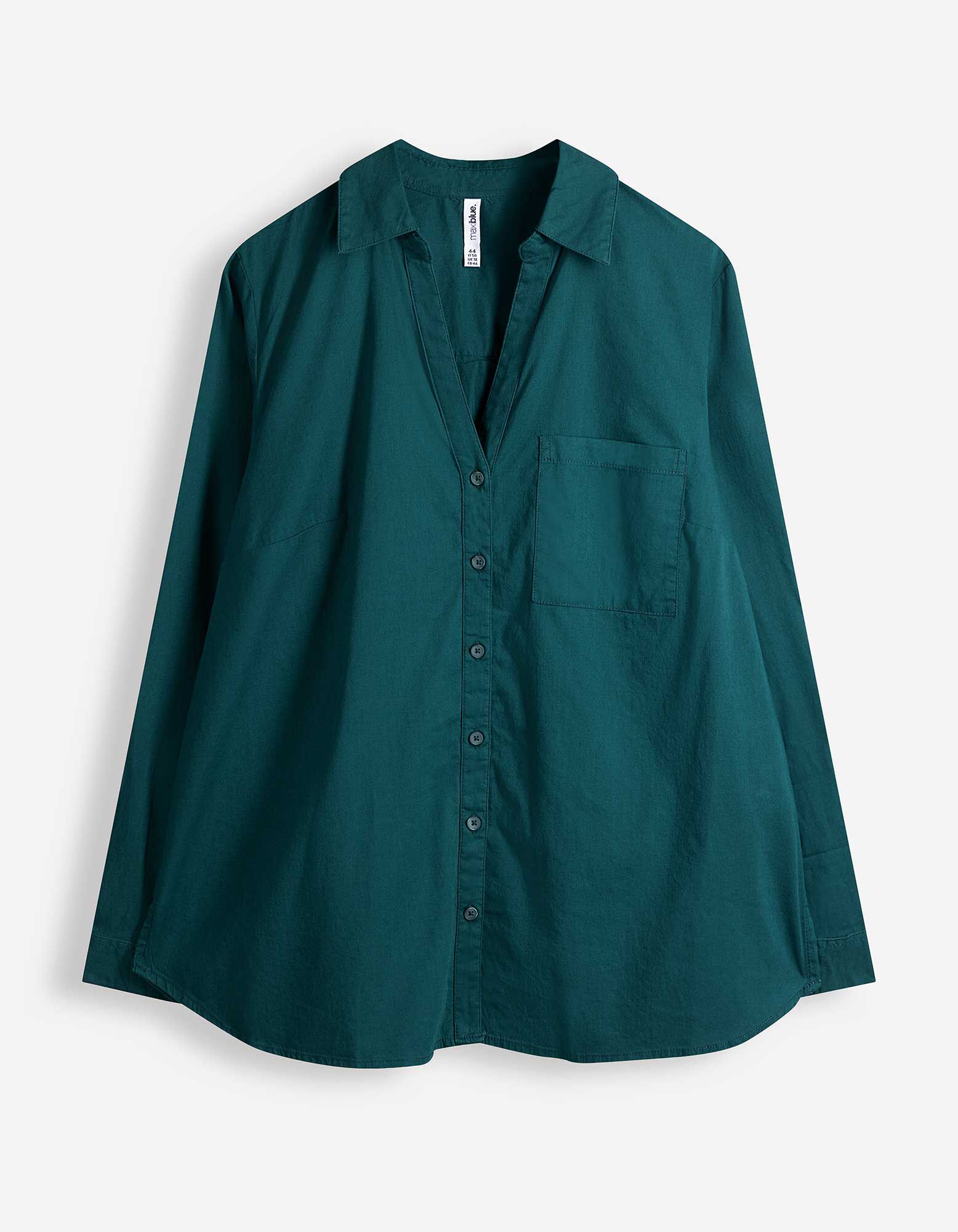 Overhemdblouse - Borstzak - Petrolblauw