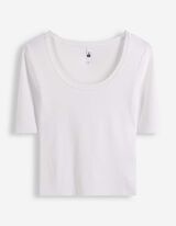 Strickshirt - Viskose-Mix - wei&szlig;