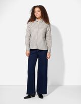 Hemdbluse - Streifen - hellgrau