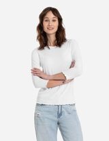 Maglia a manica lunga - A costine - bianco