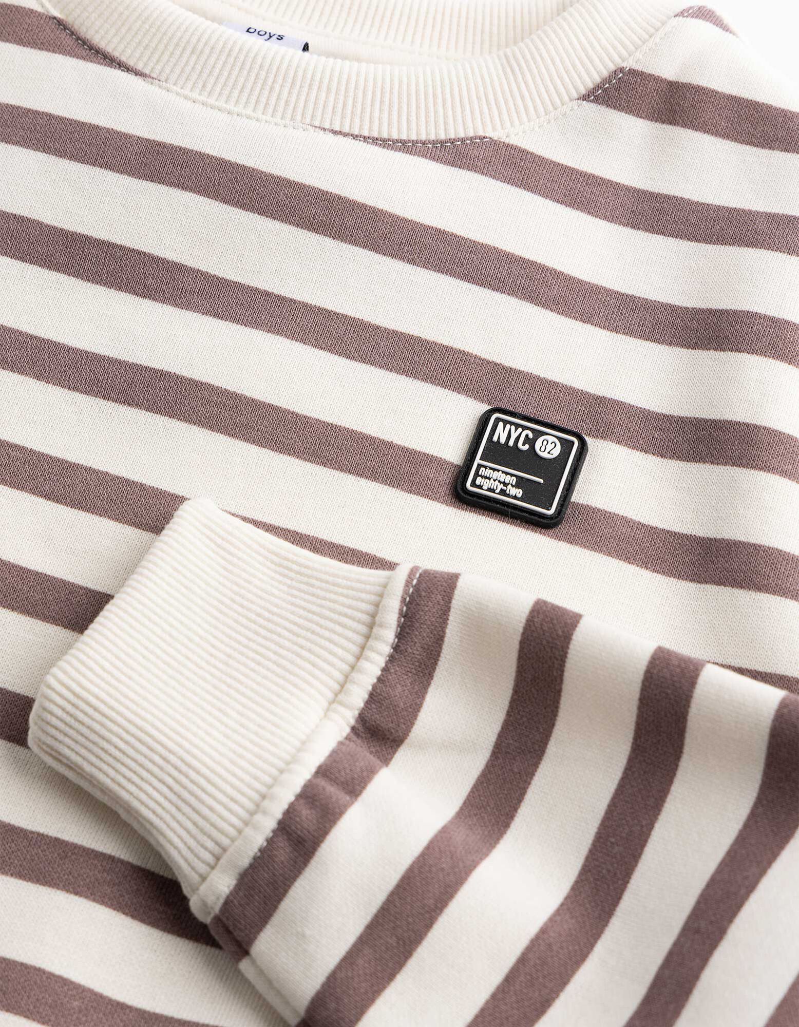 Sweatshirt - Strepen - Off-White