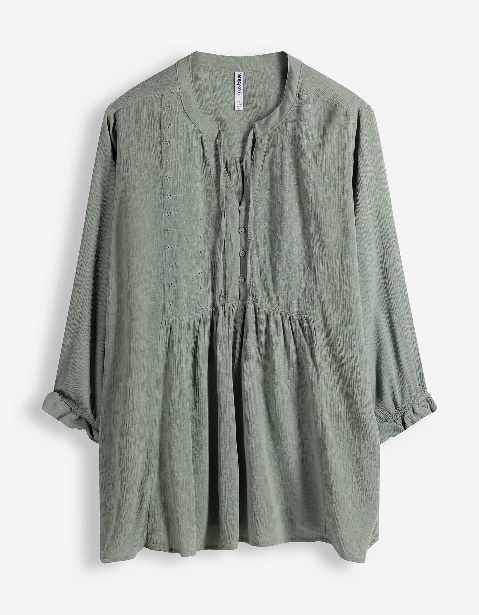 Blouse - Broderies - p&eacute;trole