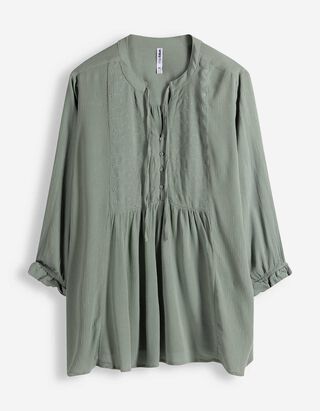 Bluse - Stickereien - t&uuml;rkis