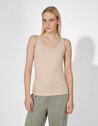 Top - Percentuale di tessuto elasticizzato - bianco