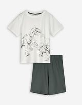 Pigiama completo (maglia + shorts) - Dinosauro - bronzo