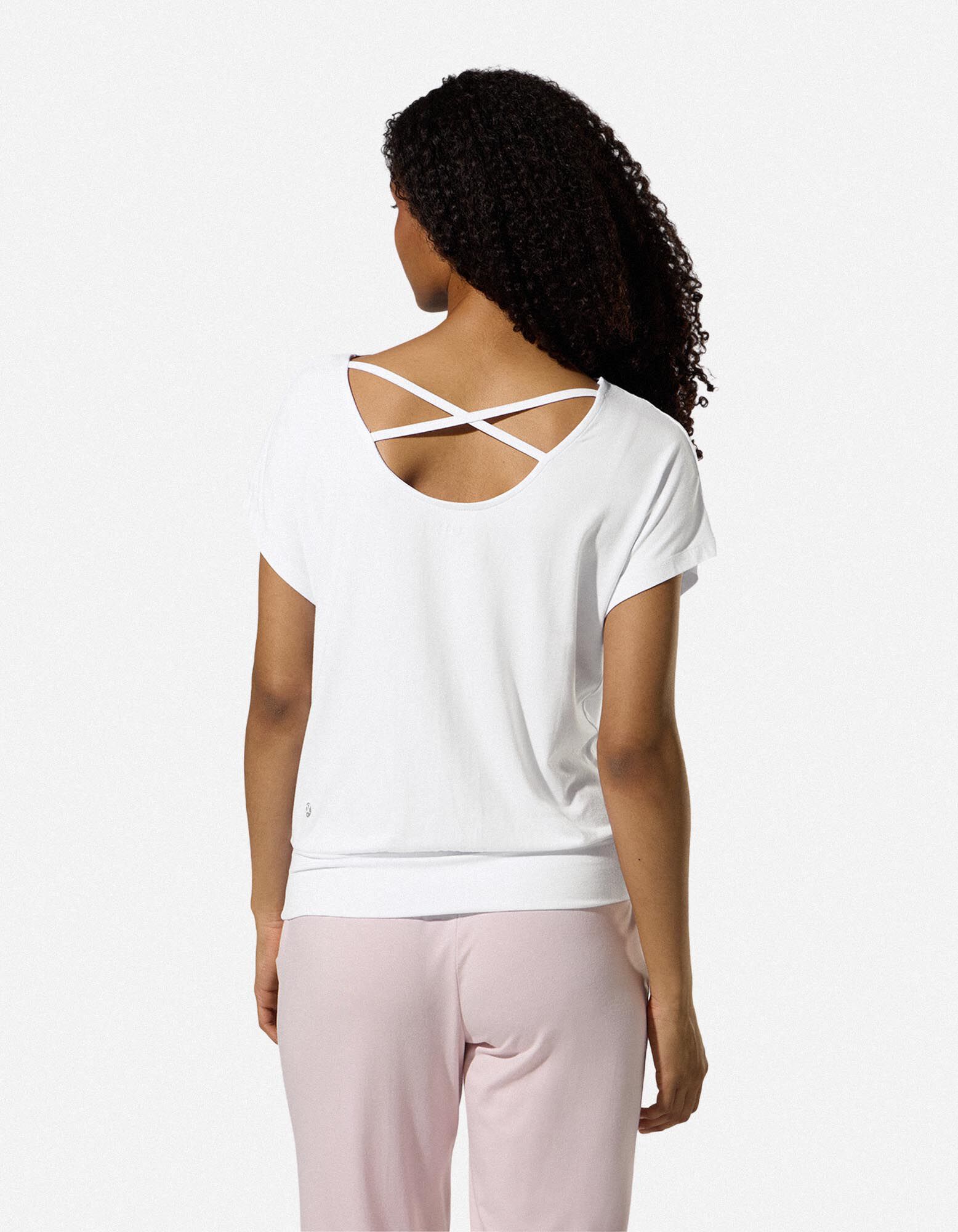 Yoga T-Shirt - Watervalhals - wit