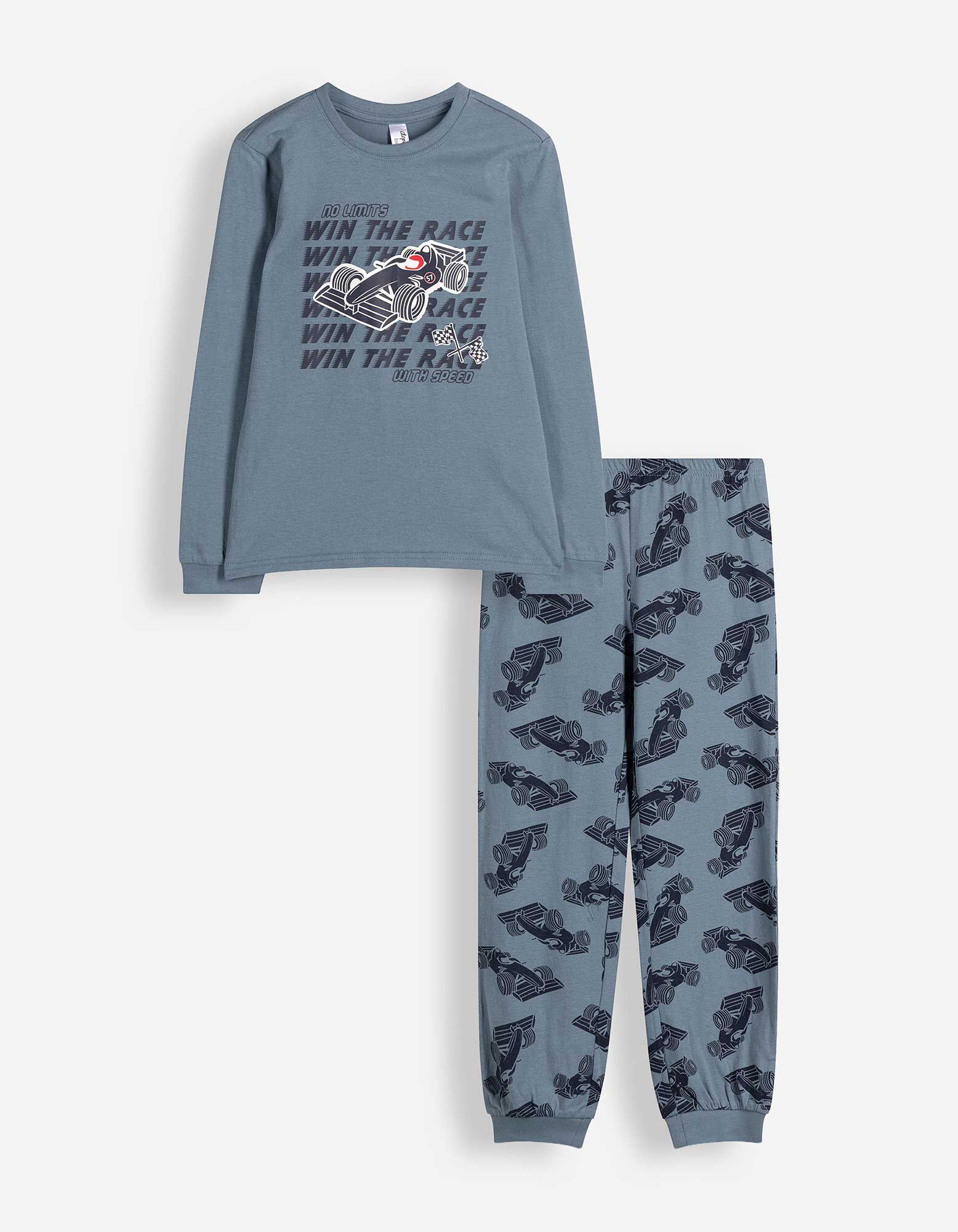 Pyjama set van shirt en broek - Motief all-over - blauw
