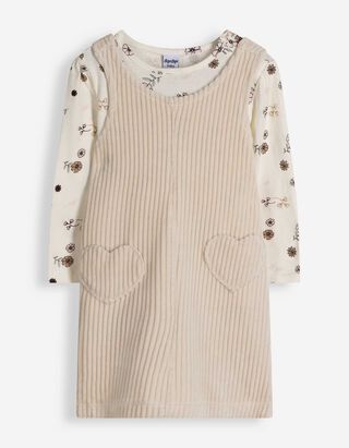 Set van shirt en jurk - Corduroy - Beige