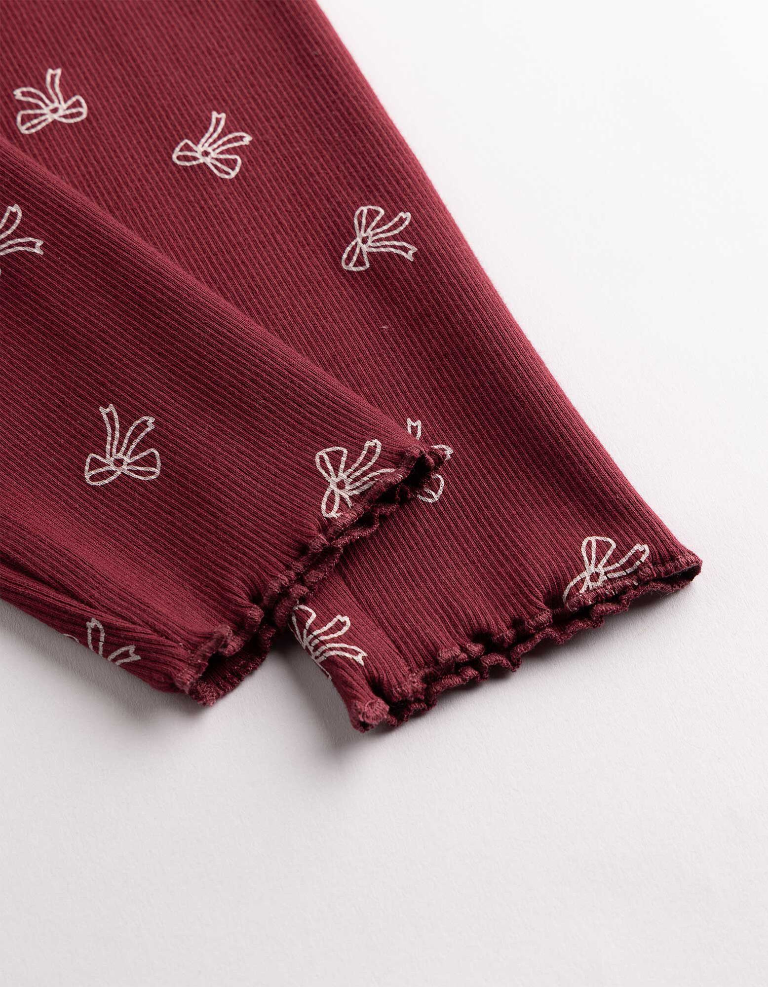 Legging - Geribd - Donkerrood