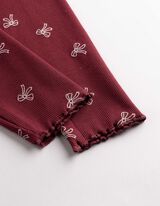 Legging - Geribd - Donkerrood