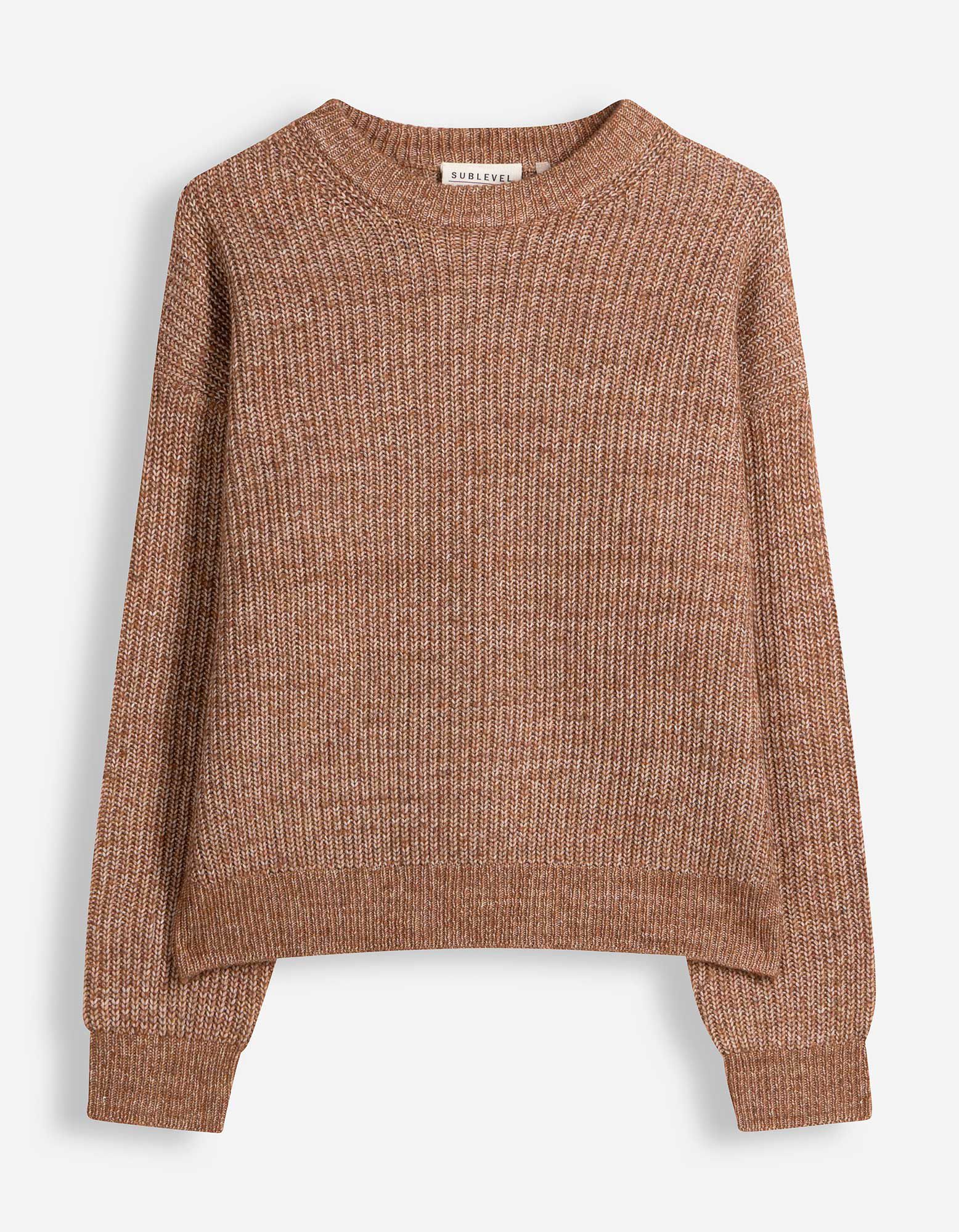 Pullover - Meliert - Braun