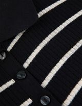 Hossz&uacute; ujj&uacute; felső - Bord&aacute;zott - fekete