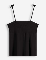 Top - Crinkle-Optik - Schwarz