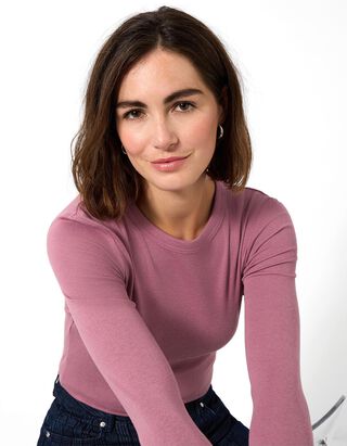 Bluză de corp cu m&acirc;necă lungă - Conținutul de modă - Roz deschis