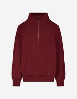 Pullover - Zip - rosso scuro