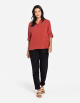 bluzka - Muślin - ciemny czerwony