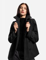 Caban jas - Wol look - donkergrijs