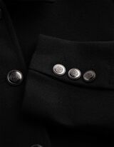Mantel - Wol look - Zwart
