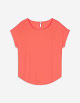 Tricou - Mâneci supradimensionate - Rosu deschis