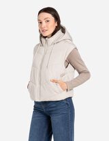 Prošiveni prsluk - Spuštena ramena - svijetlo siva