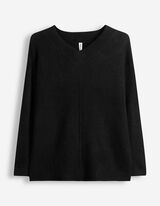 Pullover - V-Ausschnitt - Schwarz