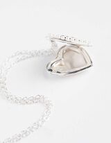 Naszyjnik - naszyta kokardka - srebrny